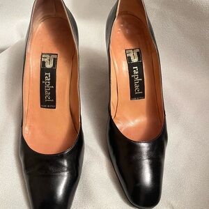 Raphael Elegant Black Leather Heels for Women